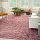 preview thumbnail 1 of 44, New Concept Washables Vintage Persian Floral Machine Washable Area Rug 7'10" x 9'10" - Brick - Rectangle