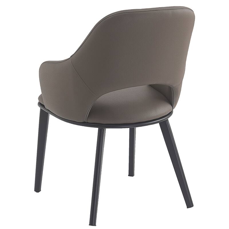 Modern Faux Leather and Metal Dining Chair, Set of 4