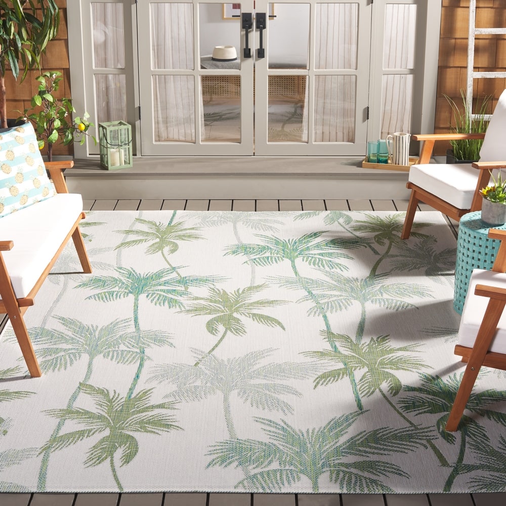 SAFAVIEH Courtyard Plony Indoor/Outdoor Tropical Rug