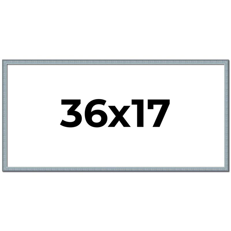36x17 Frame Rustic Sky Blue Solid Wood Picture Frame | 0.75 Inch