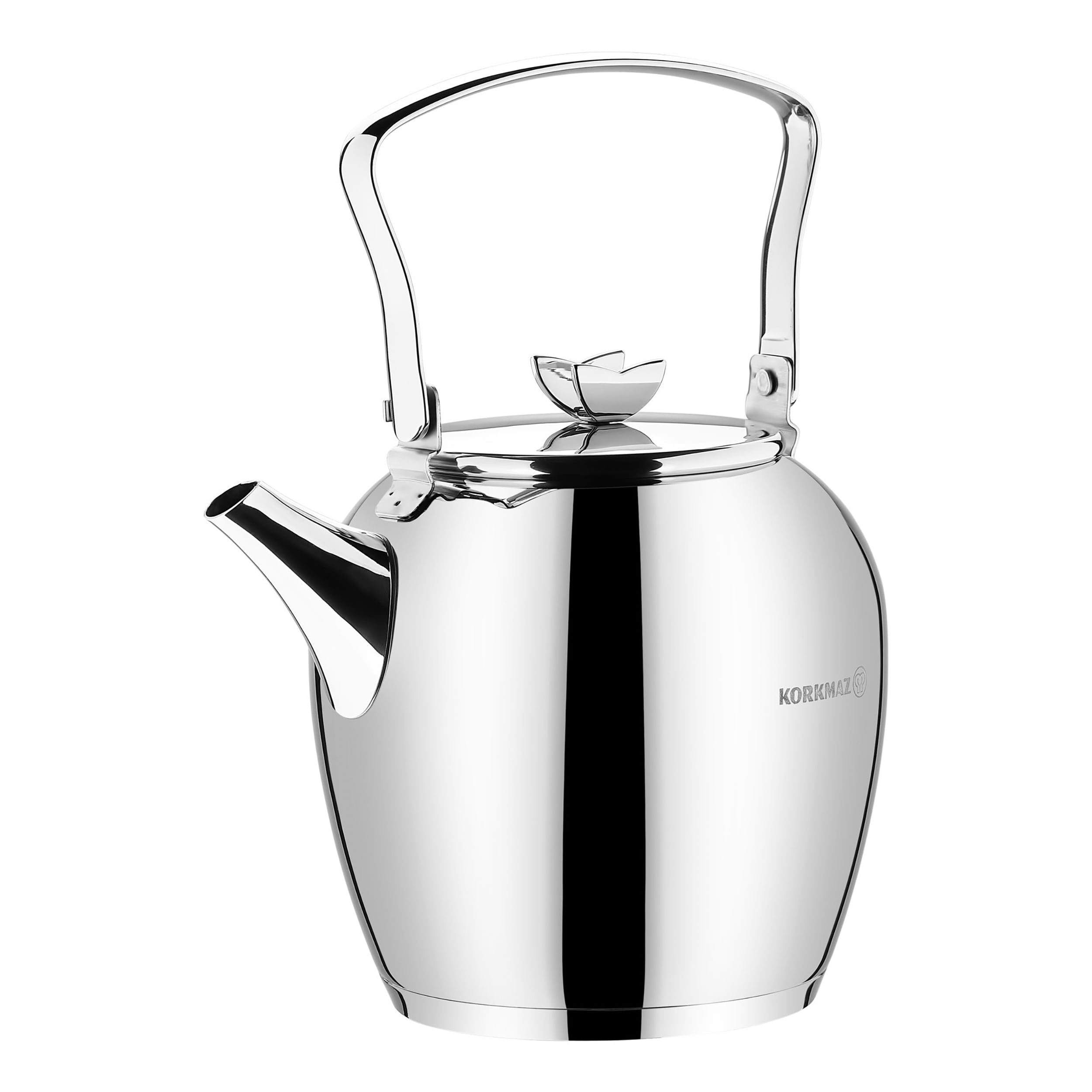 Viking 2.6-Quart Mirrored Stainless Steel Whistling Kettle with 3