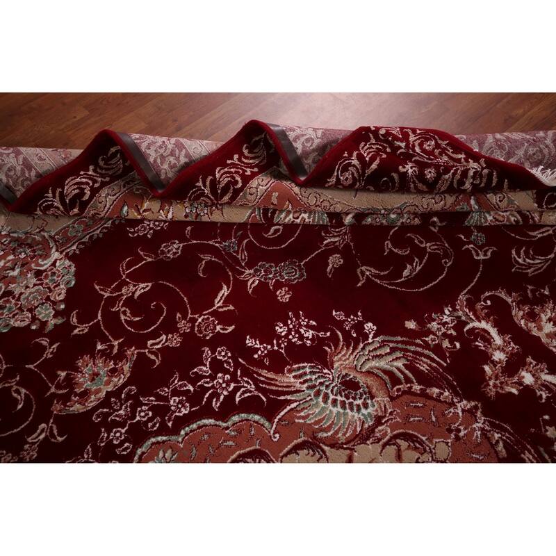 Victorian Style Red Kashan Turkish Rug Machine Made Bedroom Carpet - 9'8" x 13'1"