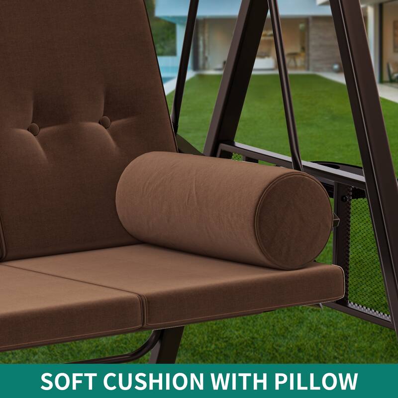 Metal Porch Swing with Canopy