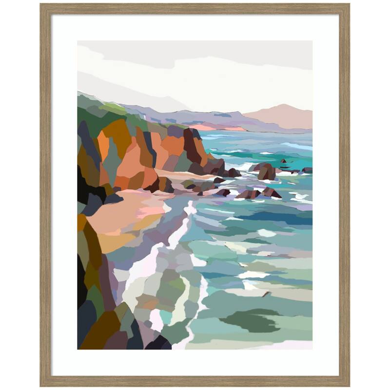Kate and Laurel Framed Art Pho Beach by Nikita Jariwala - 34x42 - Brown