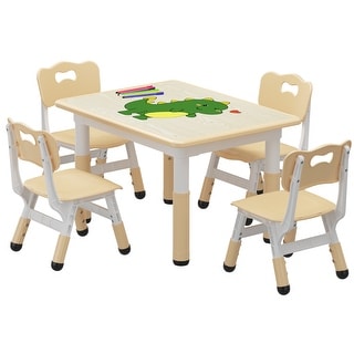 Kids Table and 4 Chair Set for Ages 2-10