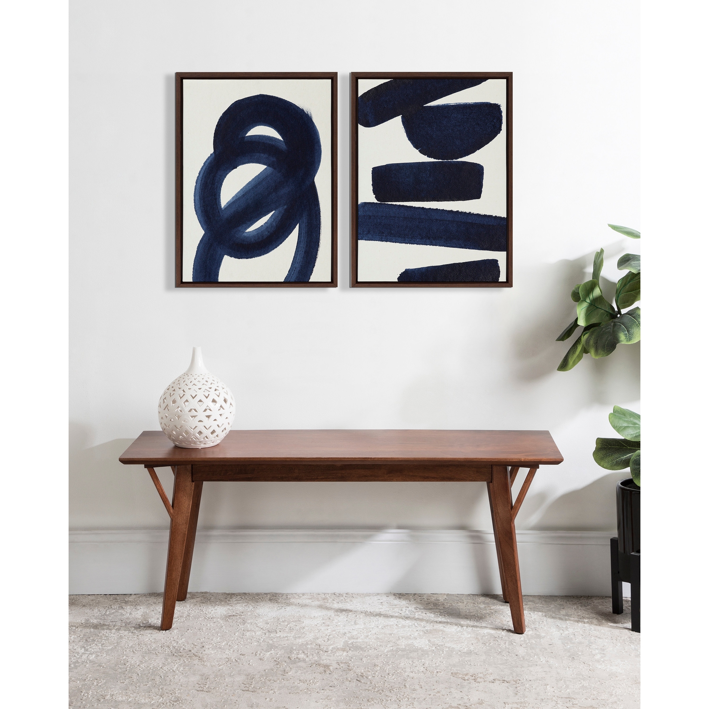Kate and Laurel Sylvie Japandi 18 Framed Canvas by Rocket Jack