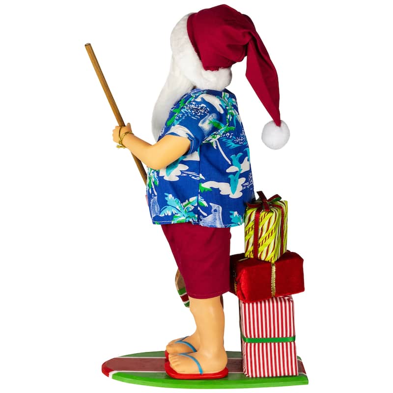 Santa on a Paddle Board Christmas Figure - 18"
