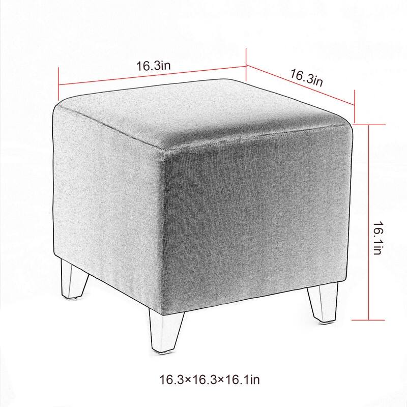 Adeco Simple British-style Cobalt Blue Cube Ottoman Footstool