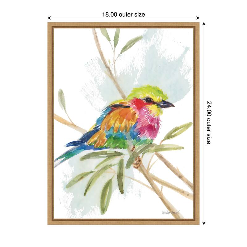 Kate and Laurel Bright Bird by Patricia Shaw Framed Canvas Wall Art Print