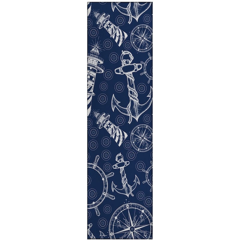 Indoor/Outdoor Harpswell Lighthouse Washable Rug