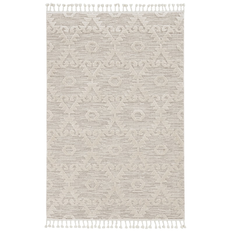 The Curated Nomad Roehamp Textured Southwestern Boho Rug with Fringe