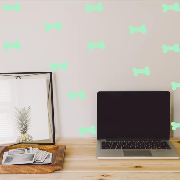 slide 2 of 2, Walplus Peel and Stick Glow In The Dark Bone Wall Stickers Home Room Decor