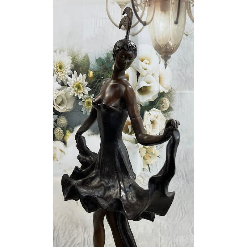 Tall Clic Dancer Signed Chiparus Bronze Figurine Statue Sculpture Figure Nr