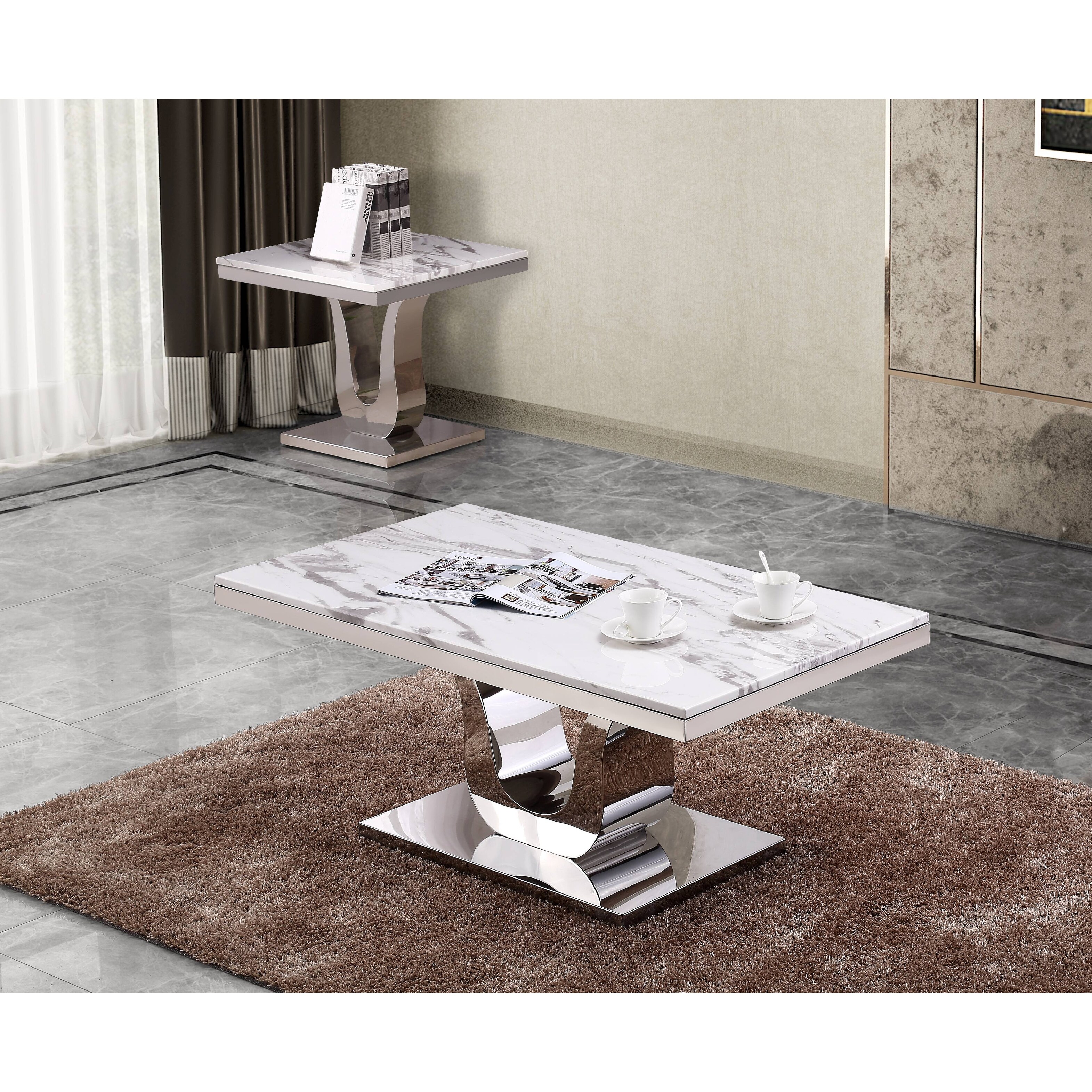 Grey marble coffee table hotsell set