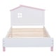 preview thumbnail 4 of 32, House Shaped Headboards Bed Frame with Small Window Wood Platform Bed, Wood Slat Support Kids Panel Bed