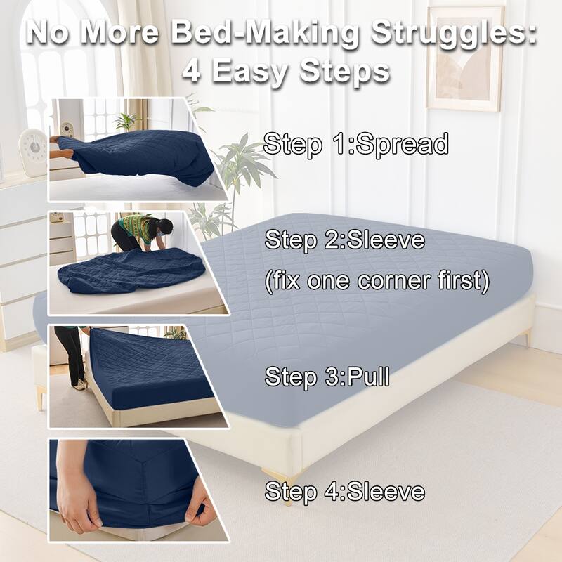 Ultra-Soft Waterproof Quilted Mattress Protector Mattress Pad Protector Cover,Multiple color(Pillowcase Not Included)