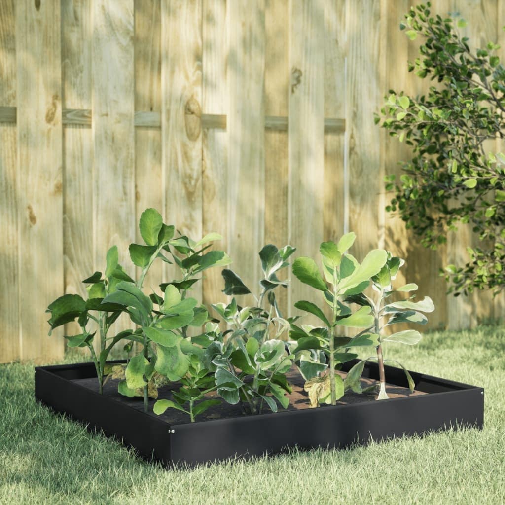 vidaXL Garden Raised Bed Black Steel