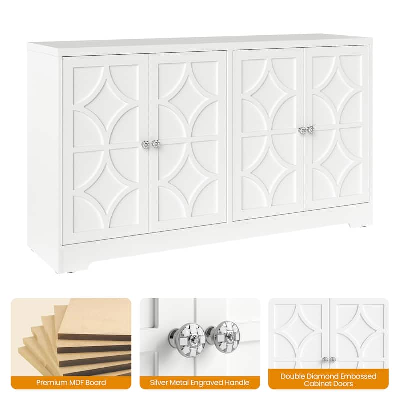 58" Sideboard Cabinet with 4 Doors