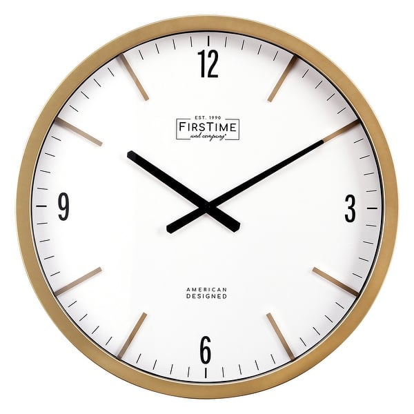 dimension image slide 3 of 2, FirsTime & Co. Gold Briley Modern Clock