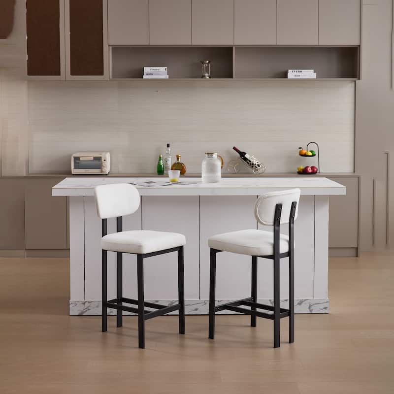 Upholstered Counter Height Bar Stools Side Chairs Set of 2