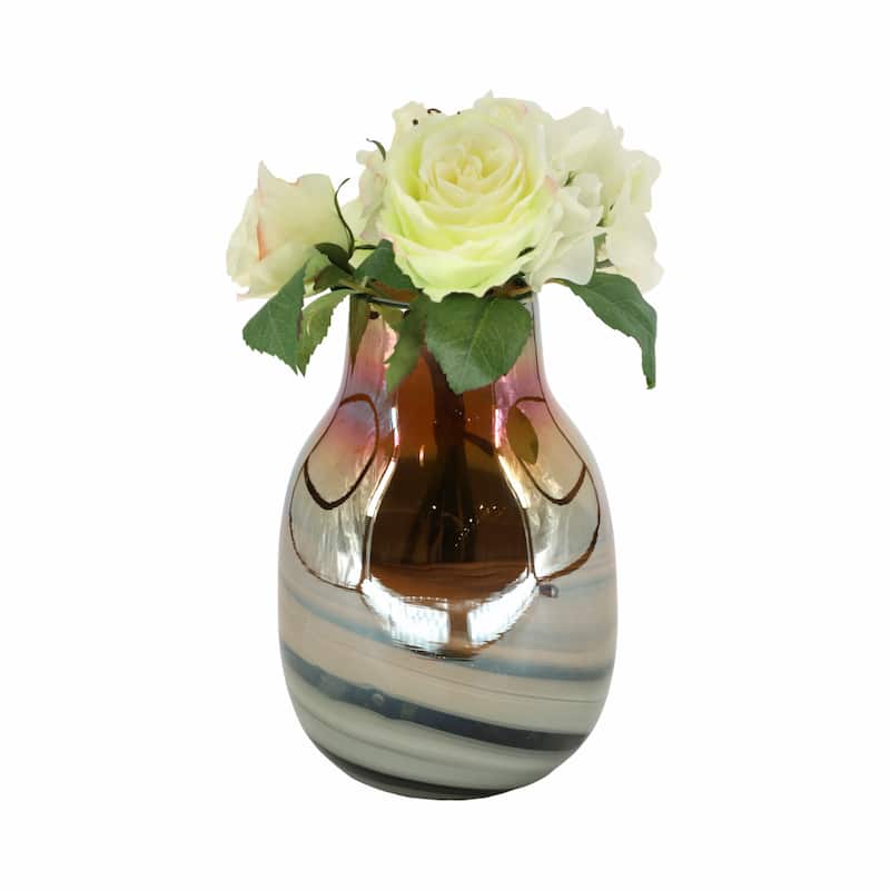 Sagebrook Home Modern Glass Decorative Vase Contemporary Accent Home Decor Statement Piece Handcrafted Art Glass Vessel