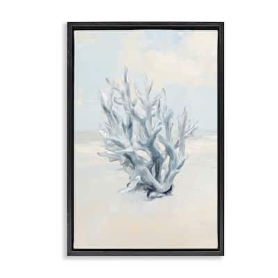 Stupell Soft Minimal Coral Branch Framed Floater Canvas Wall Art Design By Ramona Murdock