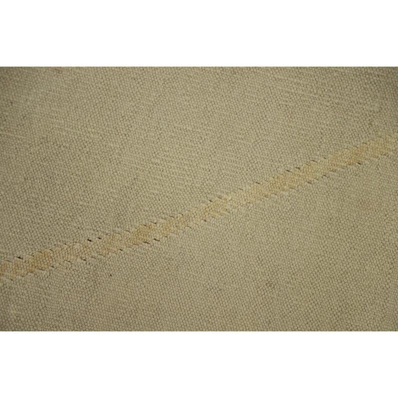 Hand Woven Oriental 100% Wool Carpet Southwestern Tribal Beige & Ivories Kilim Area Rug - 12' 2'' X 9' 1''