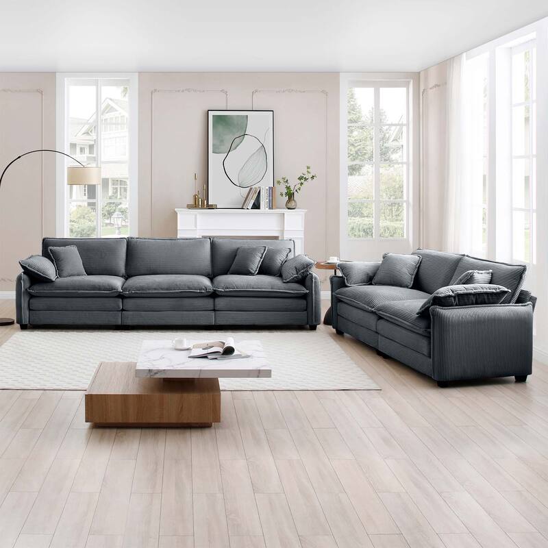 3+2 Seater Flexible Combinations Sofa Set with Pillows