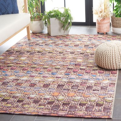 SAFAVIEH Barbados Diva Modern Waterproof Patio Backyard Rug - 9'10" x 12'5"