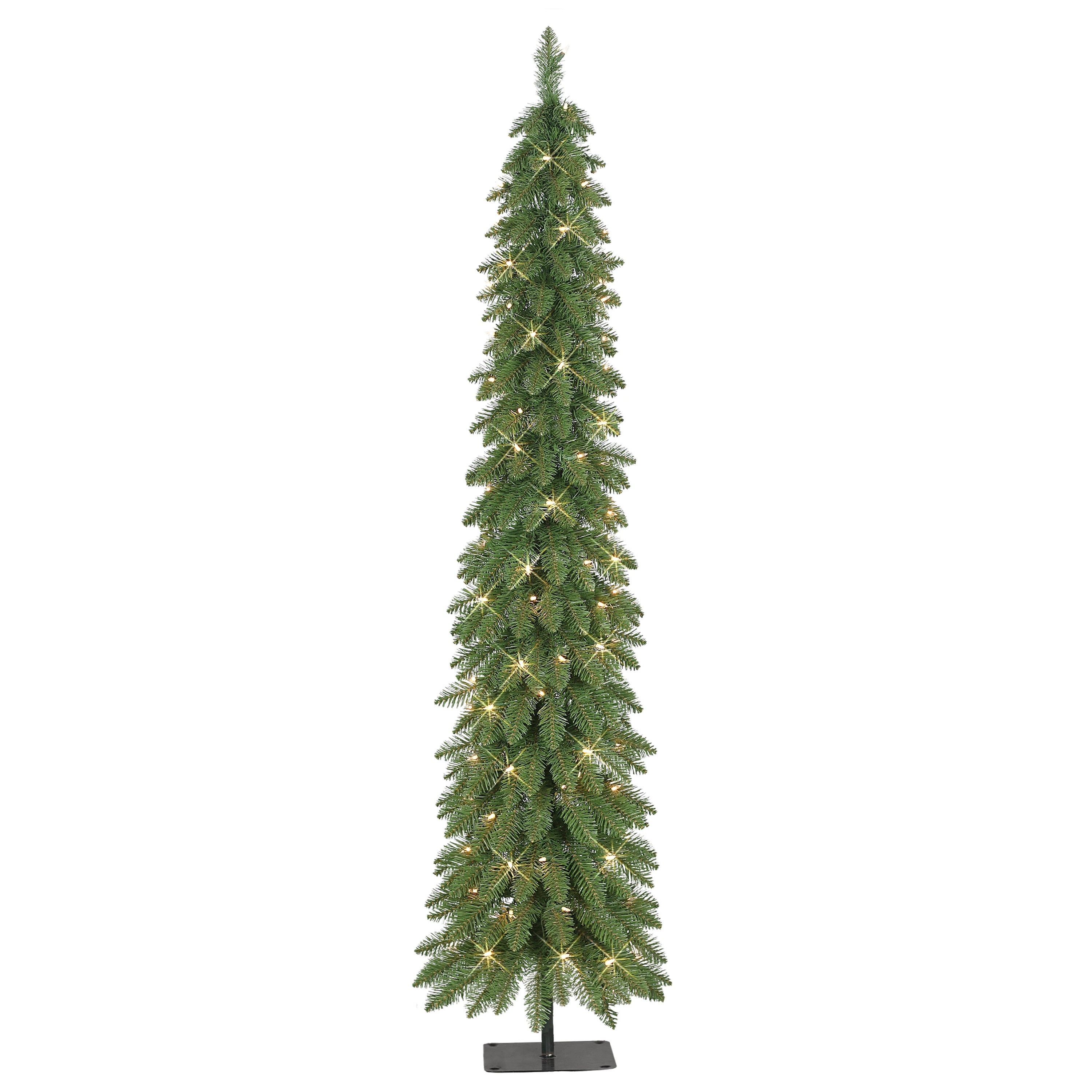 Puleo International 6 ft Pre-Lit Alpine Artificial Pencil Tree