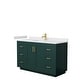 preview thumbnail 159 of 168, Miranda Single Vanity Set, Cultured Marble Top, No Mirror 54-Inch Single - Green, Gold Trim, White Cultured Marble Top