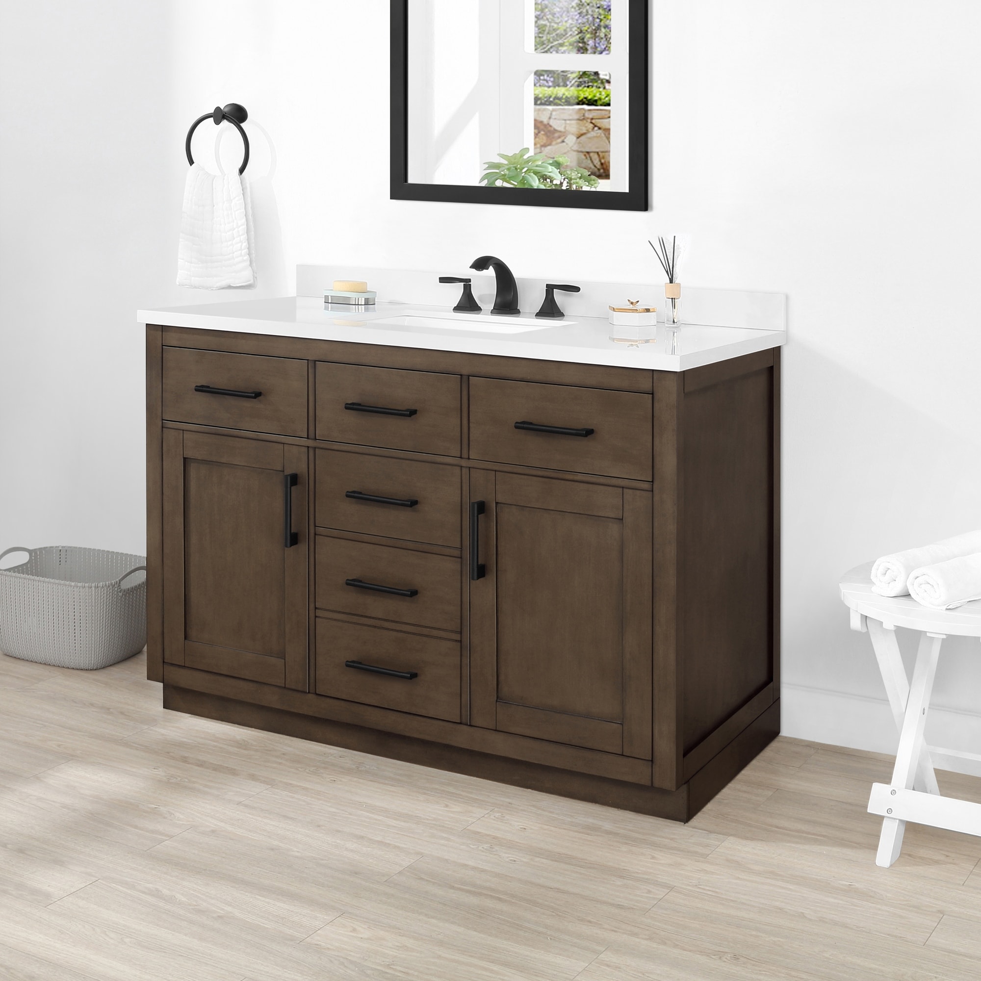 &liebe アントン OVE Decors Bailey 48-in Matte Black Undermount Single Sink