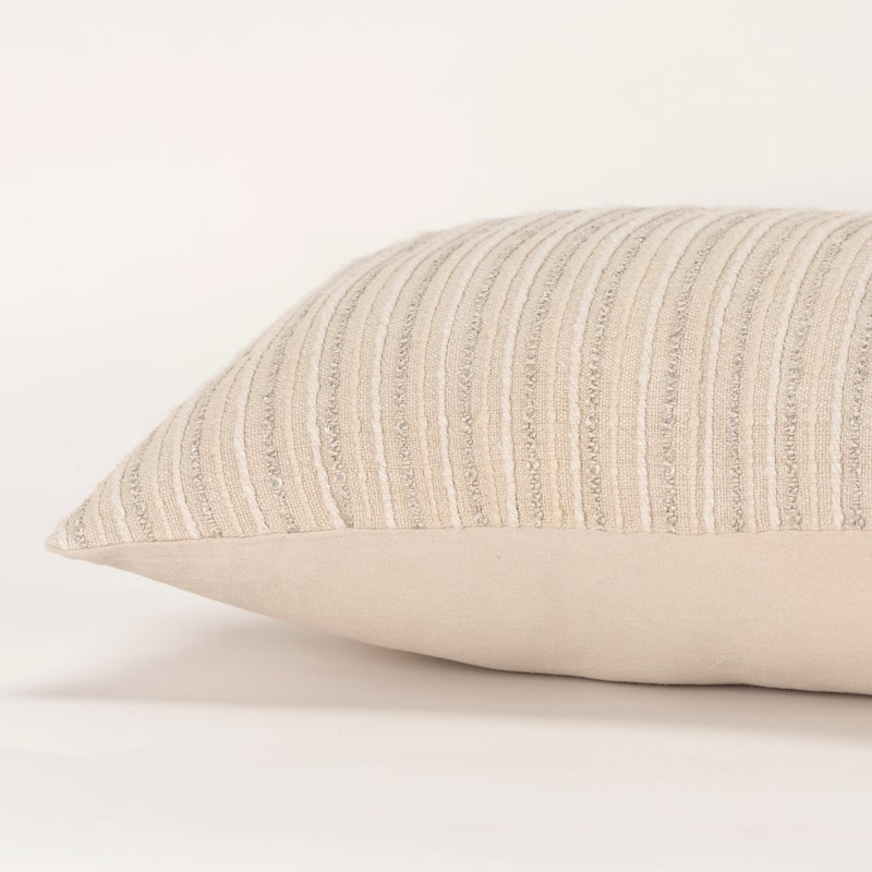 Rizzy Home Tonal Stripe Textured Solid Throw Pillow