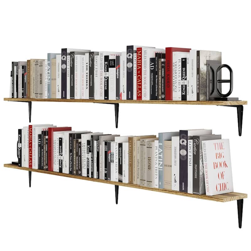 Wallniture Arras 60" Floating Shelves Set of 2, Burnt
