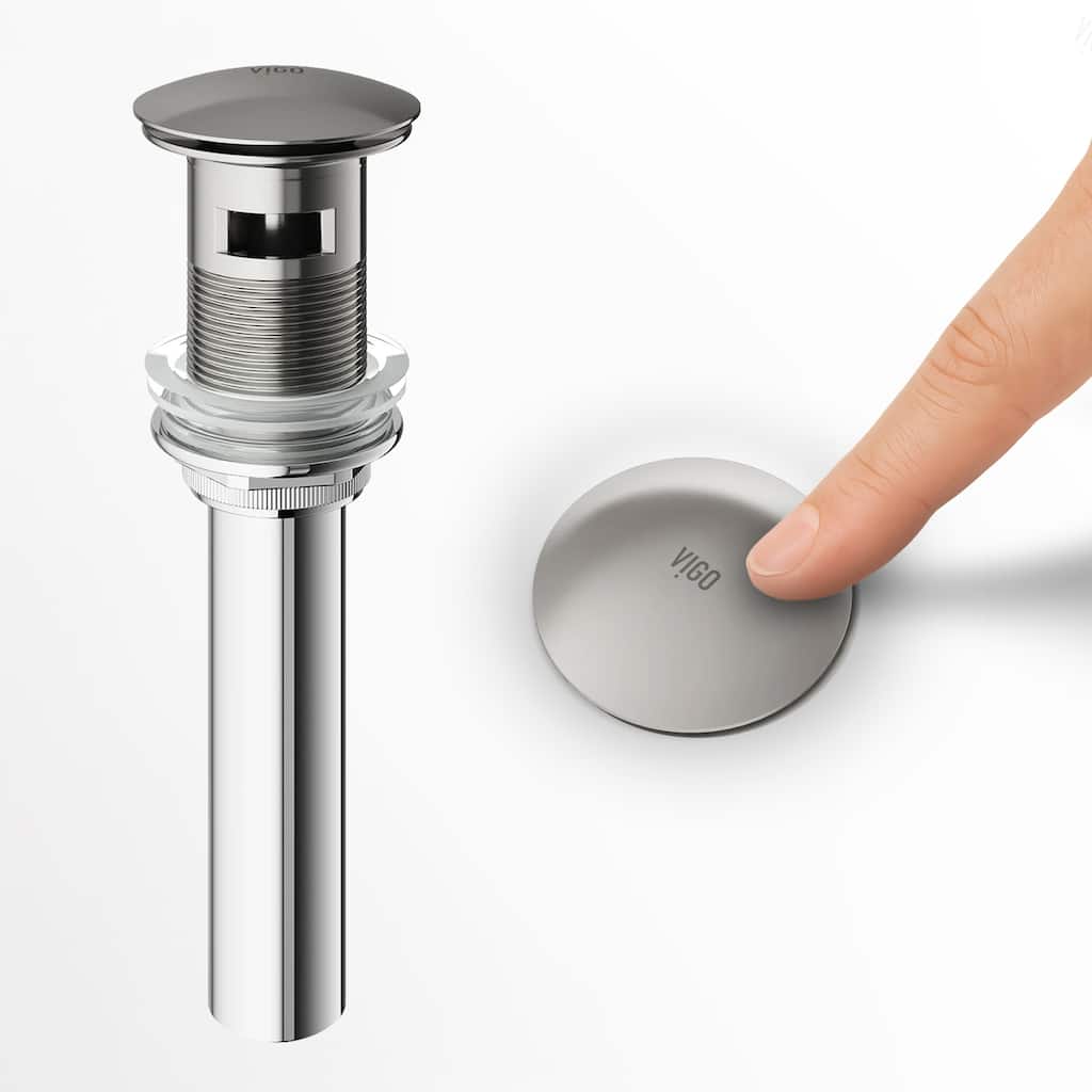 VIGO 1.75" W Bathroom Sink Pop-Up Drain in Brushed Nickel