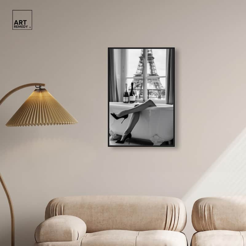 Bathtub Sit Back Glam Canvas by Art Remedy