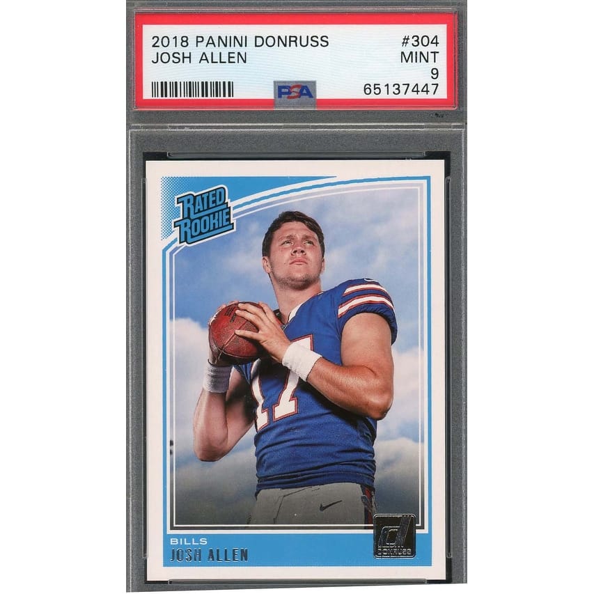 Josh Allen 2018 Panini Donruss Football Rookie Card #304 Graded PSA 9 - 8'6" x 11'6"