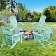 preview thumbnail 23 of 102, BONOSUKI Patio Adirondack Chair w/Cupholder,Weather Resistant-Set of 4 LineGreen