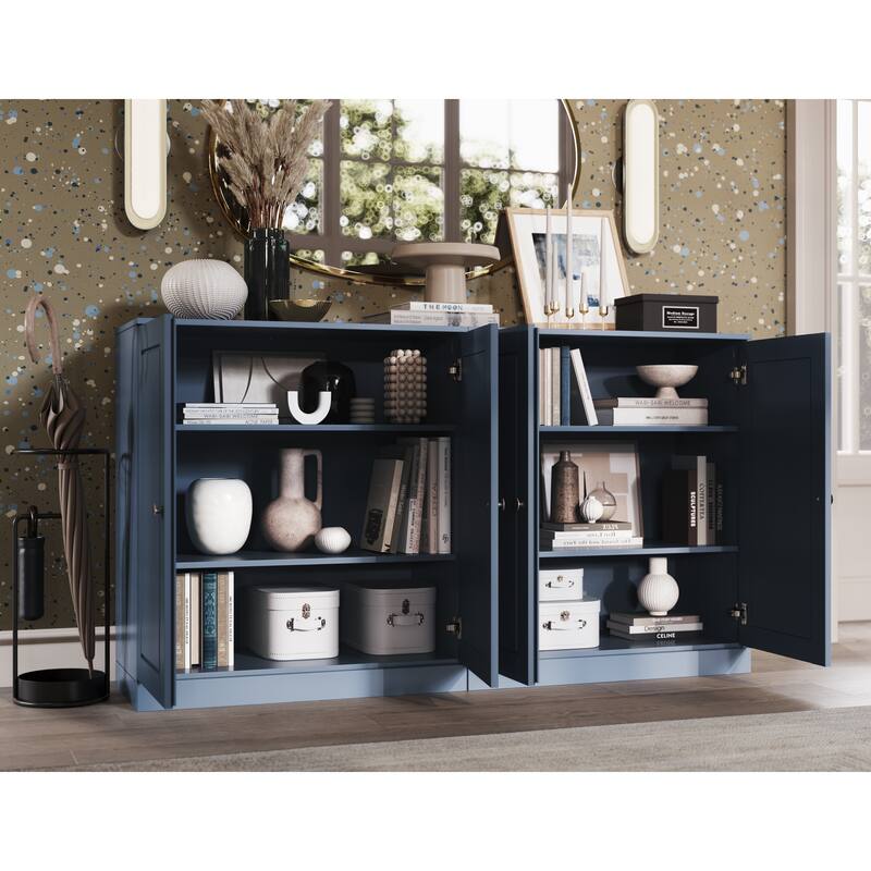 Palace Imports Solid Wood Sideboard, Raised Panel Doors, Adjustable Shelves