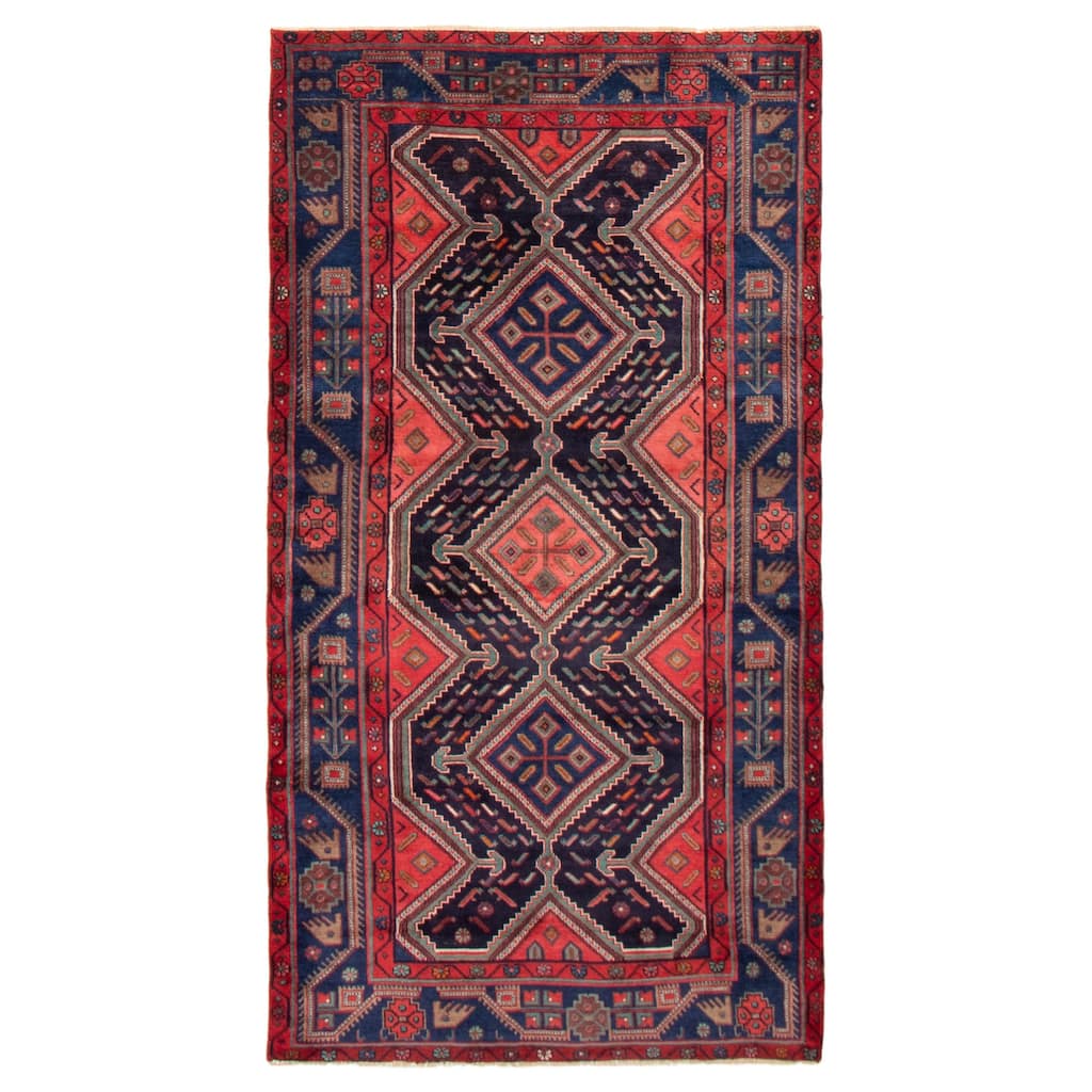ECARPETGALLERY Hand-knotted Konya Anatolian Navy, Red Wool Rug - 4'0 x 7'9