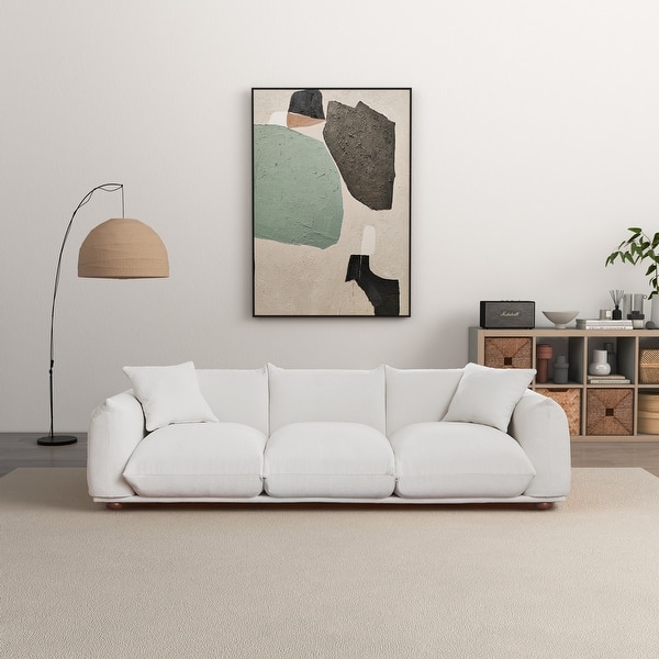 Arter Mid-Century Modern Living Room Luxury Boucle Fabric Couch in Cream