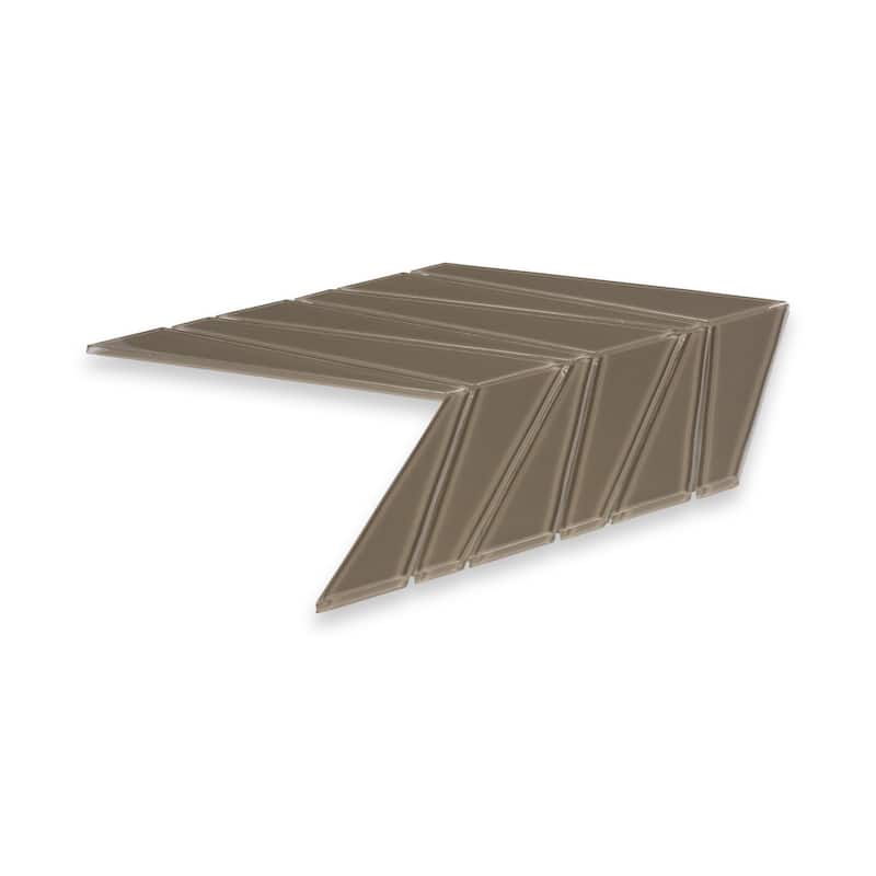 Palms 12 in. x 15 in. Smoke Gloss Geometric Glass Mosaic Wall Tile - Smoke Gloss - 12 in. x 15 in.