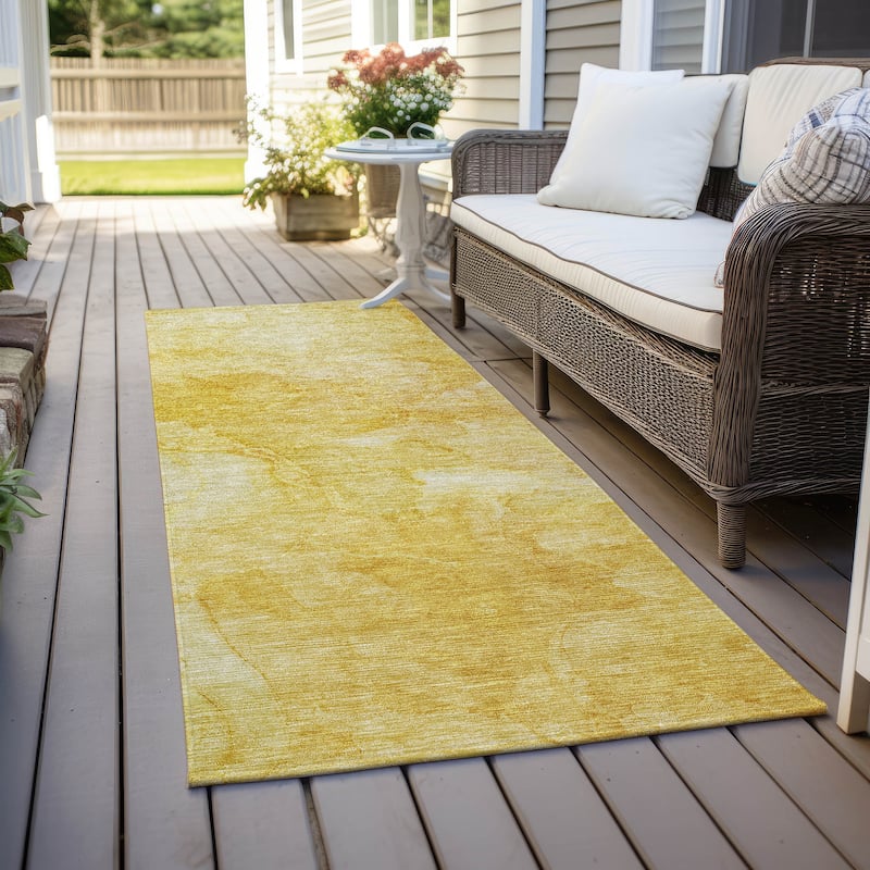 Machine Washable Indoor/ Outdoor Chantille Abstract Watercolor Rug