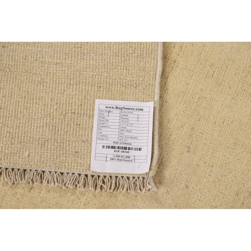 Oriental Gabbeh Foyer Rug Hand-Knotted Contemporary Wool Carpet - 2'8"x 4'11"