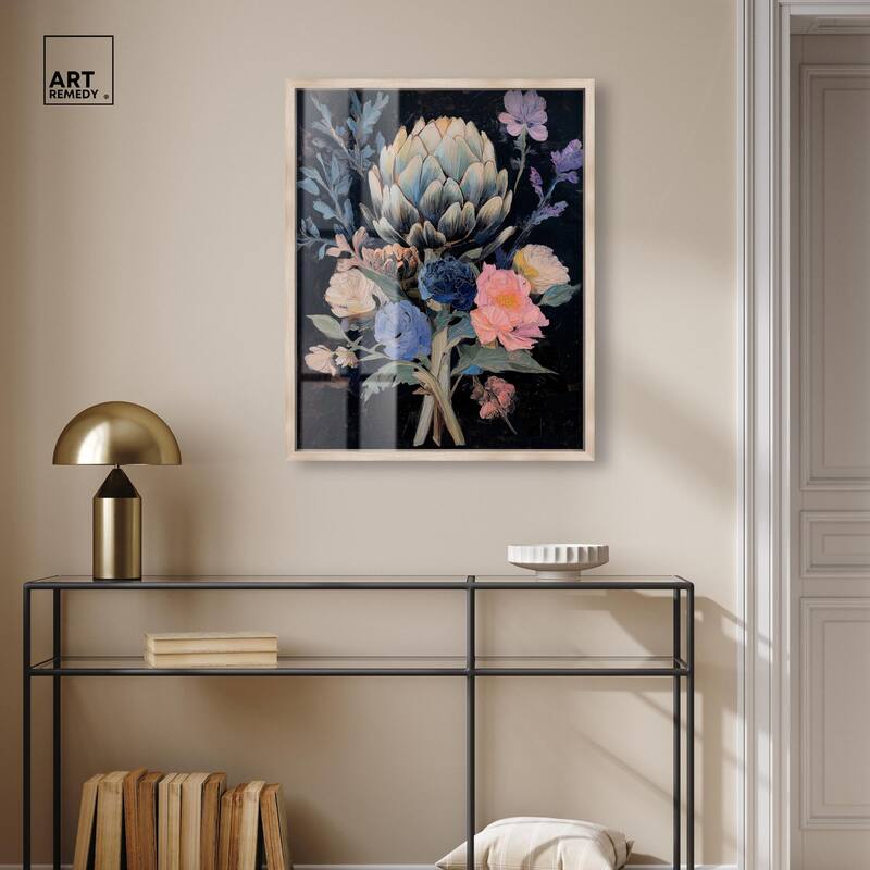 Moody Artichoke I Shadowbox by Art Remedy