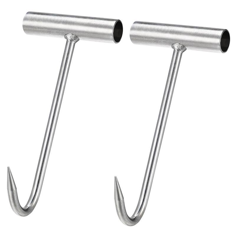 T-Handle Meat Boning Hook, Stainless Steel T Hooks for Kitchen - Silver Tone