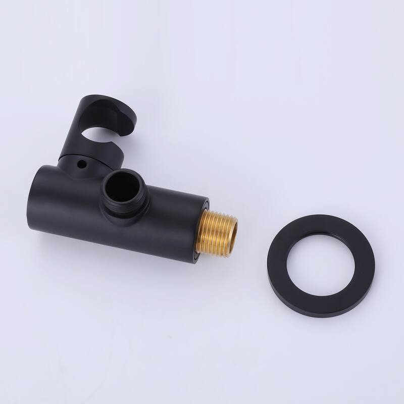 Vintage 6'' Round Complete Rainfall Shower Head System with Handheld and Hose in Black / Gold