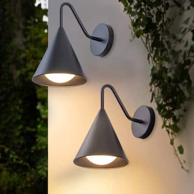 Modern LED Outdoor Wall Sconce Set of 2