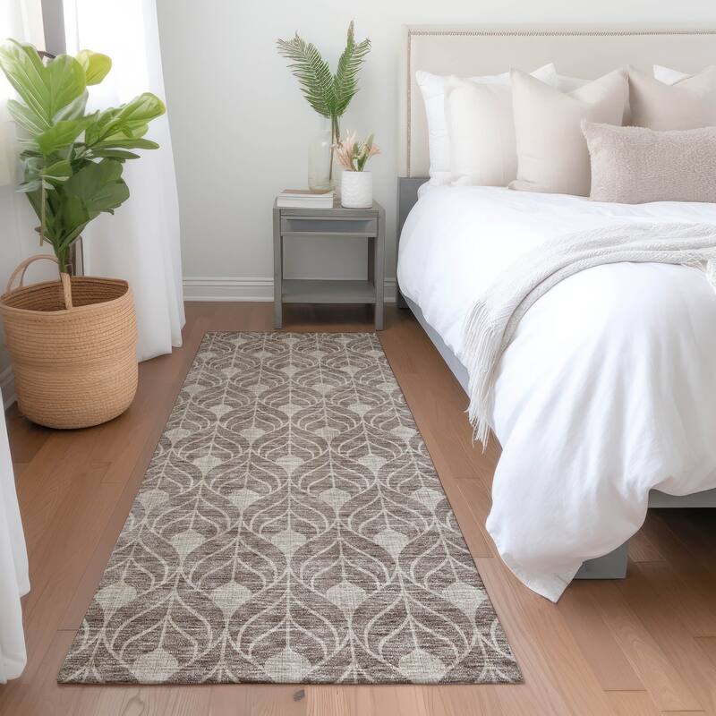 Premium Washable Super Soft Geo Teardrop Mayfield Rug - Taupe - 2'3" x 7'6"