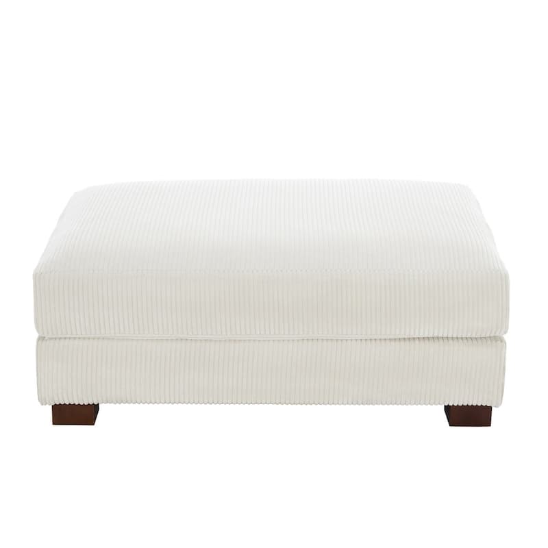 Modern Oversized striped Corduroy Ottoman